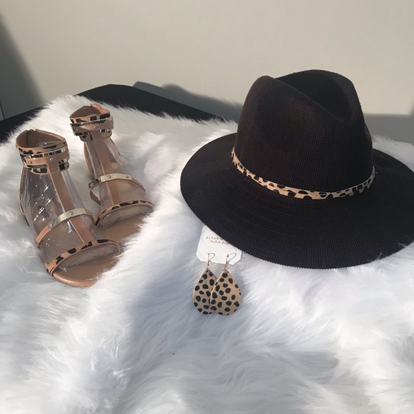 Brown Hat with Leopard Trim - Picture 8 of 10